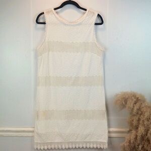 Chelsea & Violet white lace / crochet/ eyelet floral shift dress